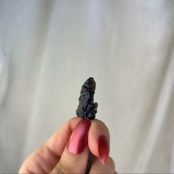 🚫SOLD🚫 NWOT Tektite Pendant Necklace Natural Ancient Stone Sterling Silver - Picture 10 of 16